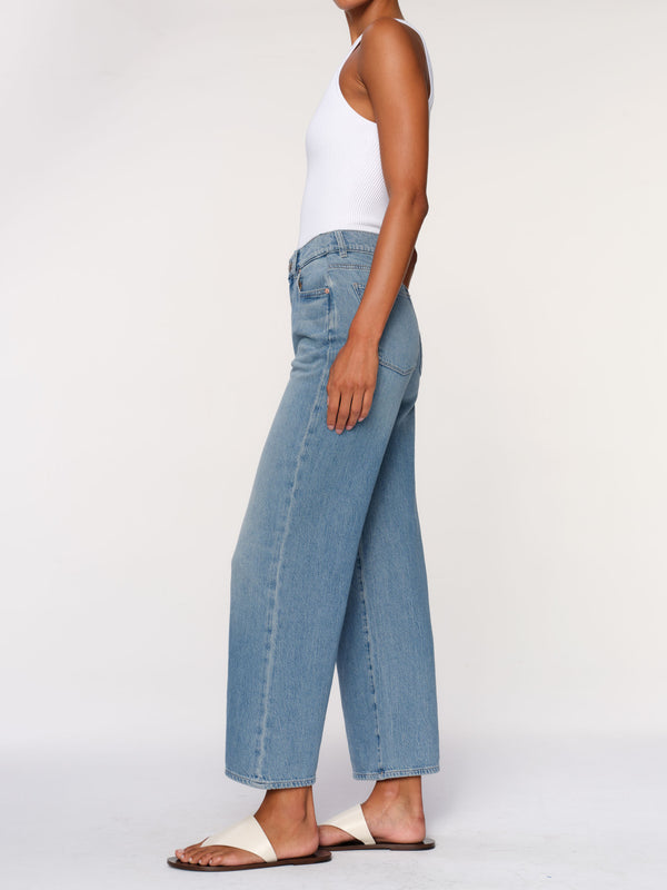 Dl1961 Hepburn Wide Leg High Rise Ankle Jeans River Bank