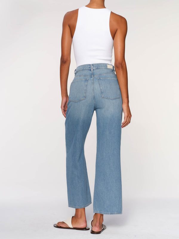 Dl1961 Hepburn Wide Leg High Rise Ankle Jeans River Bank