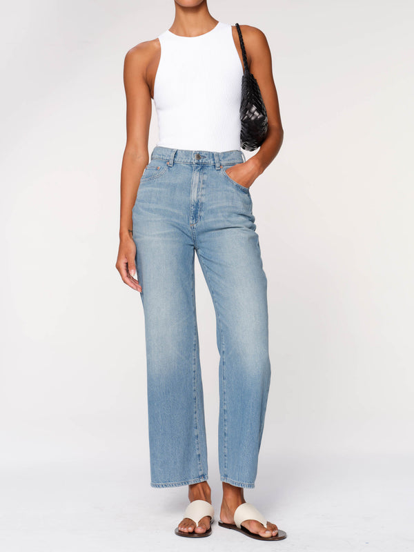 dl1961 Hepburn Wide Leg High Rise Ankle Jeans River Bank