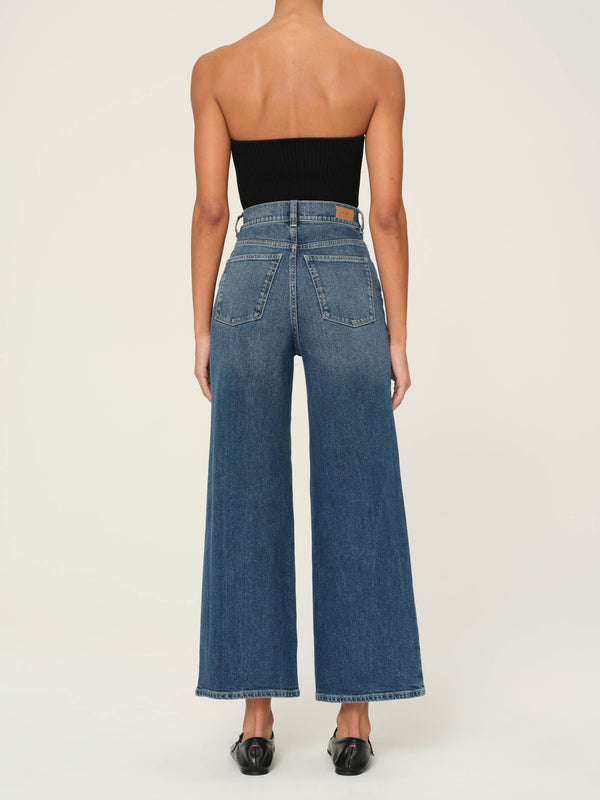 Dl1961 Hepburn Wide Leg High Rise Ankle Jeans Seagate