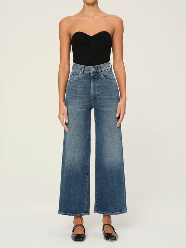 dl1961 Hepburn Wide Leg High Rise Ankle Jeans Seagate