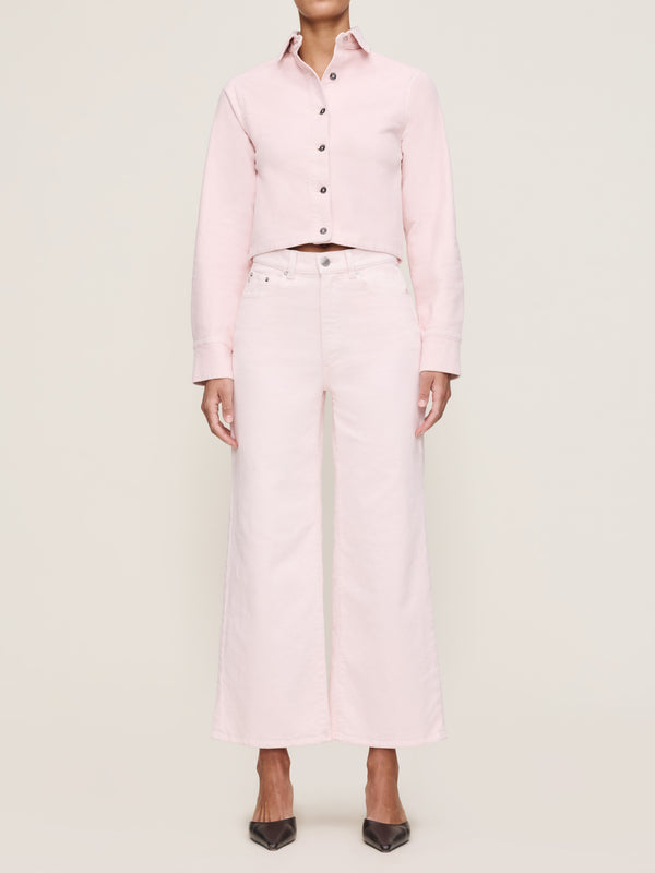 dl1961 Hepburn Wide Leg High Rise Ankle Powder Pink