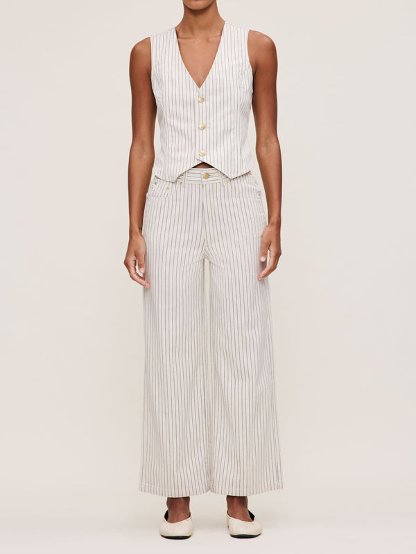 Dl1961 Hepburn Wide Leg High Rise Ankle Seashell Stripe