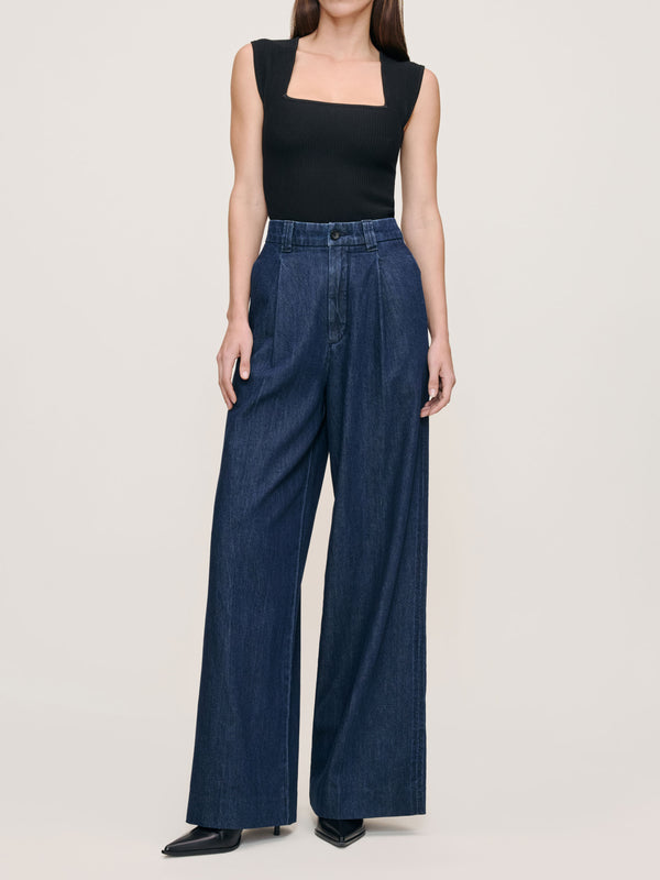 Dl1961 Hepburn Wide Leg High Rise Pleated 32" Jeans River Valley
