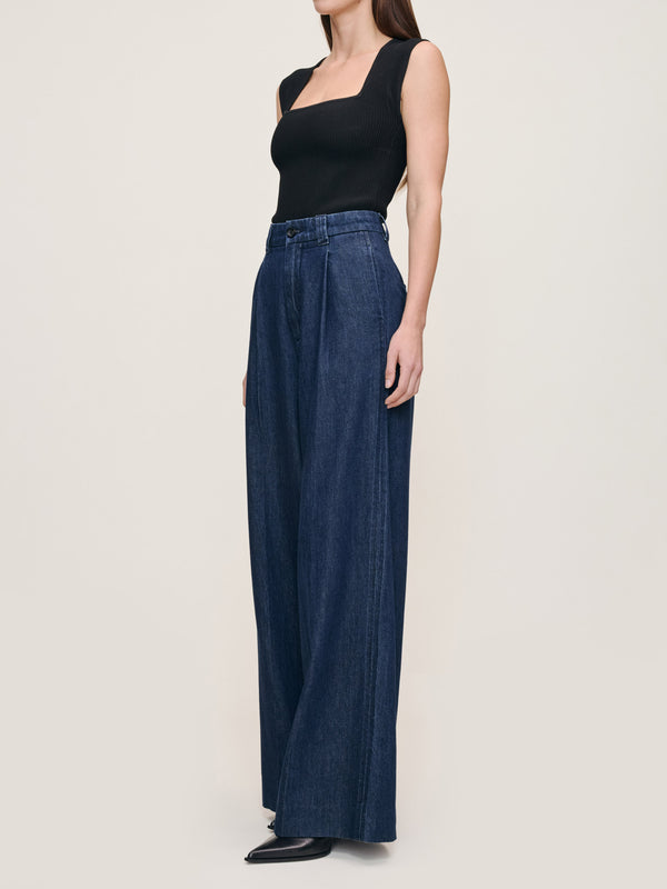 Dl1961 Hepburn Wide Leg High Rise Pleated 32" Jeans River Valley