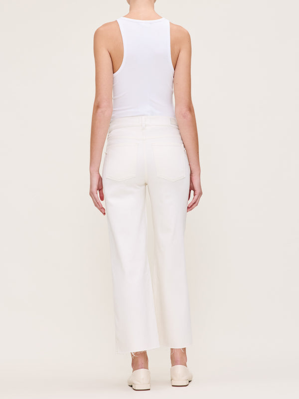 Dl1961 Hepburn Wide Leg Maternity Ankle Jeans Eggshell