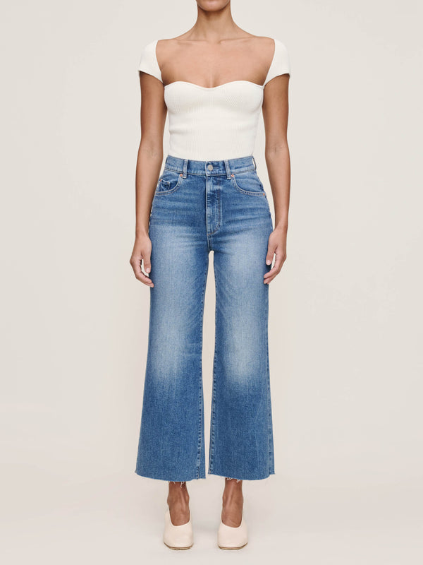 dl1961 Hepburn Wide Leg Petite High Rise 25" Jeans Driggs