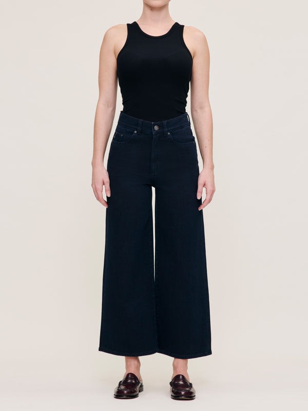 dl1961 Hepburn Wide Leg Petite High Rise 25" Jeans Flatiron