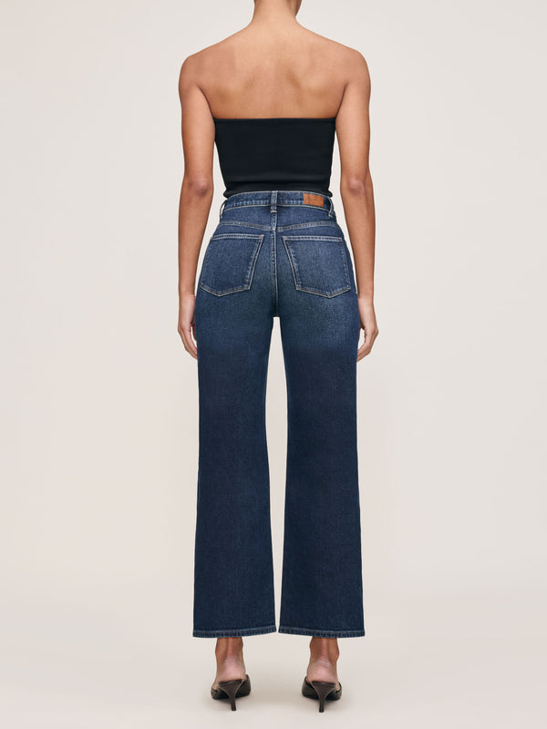 Dl1961 Karmine Refined Wide Leg High Rise 28" Jeans Dark Sea