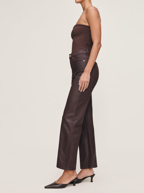 Dl1961 Karmine Refined Wide Leg High Rise 28" Jeans Fig Coated