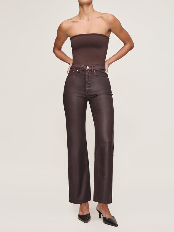 Dl1961 Karmine Refined Wide Leg High Rise 28" Jeans Fig Coated