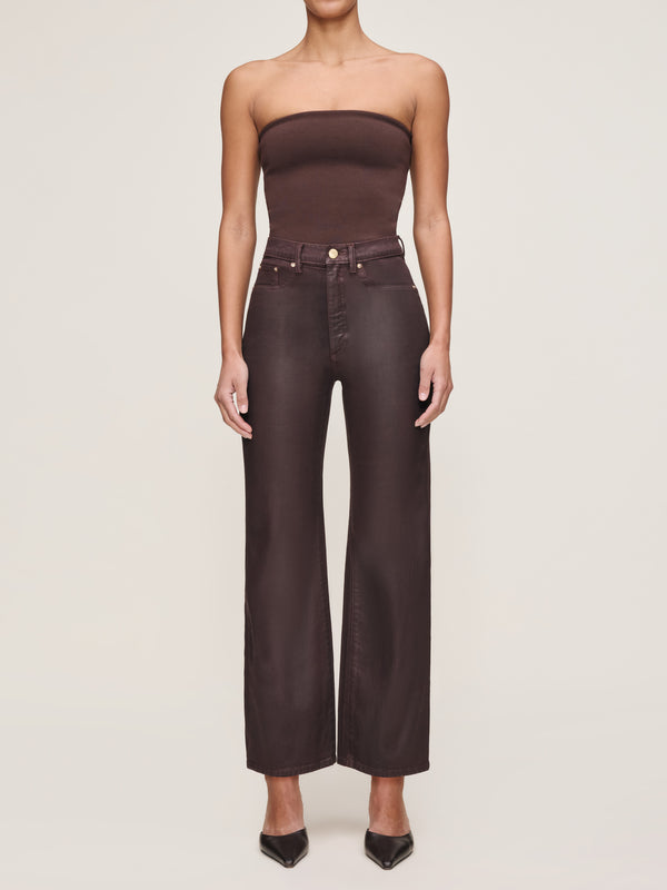 dl1961 Karmine Refined Wide Leg High Rise 28" Jeans Fig Coated