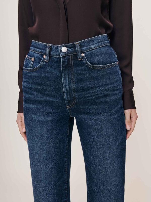 Dl1961 Karmine Refined Wide Leg High Rise 33" Jeans Dark Sea
