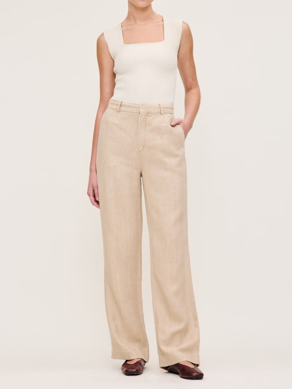 Dl1961 Mabel Straight High Rise Trouser 31.25" Almond Linen