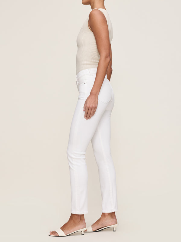Dl1961 Mara Straight Mid Rise Instasculpt 27" Jeans White