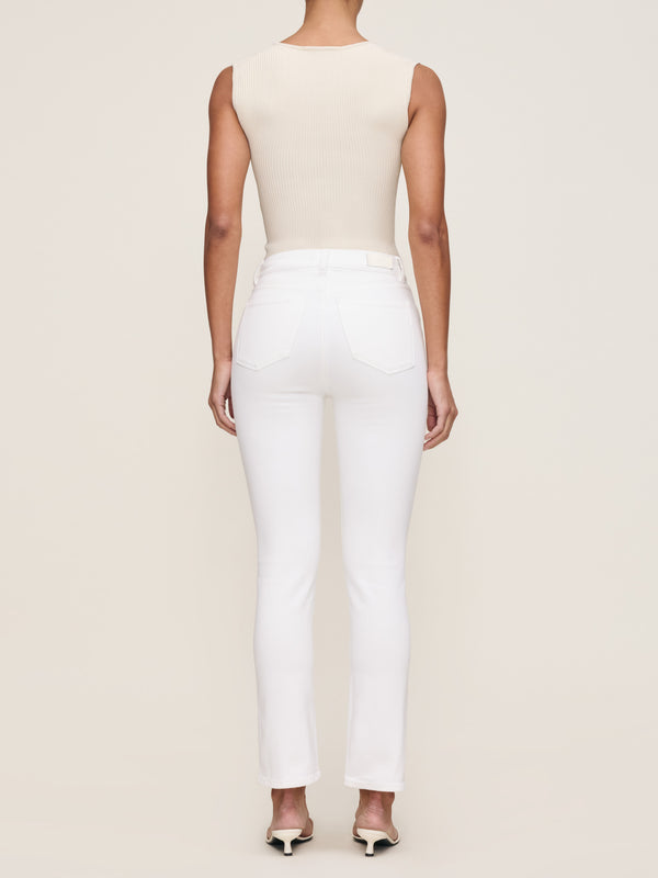 Dl1961 Mara Straight Mid Rise Instasculpt 27" Jeans White
