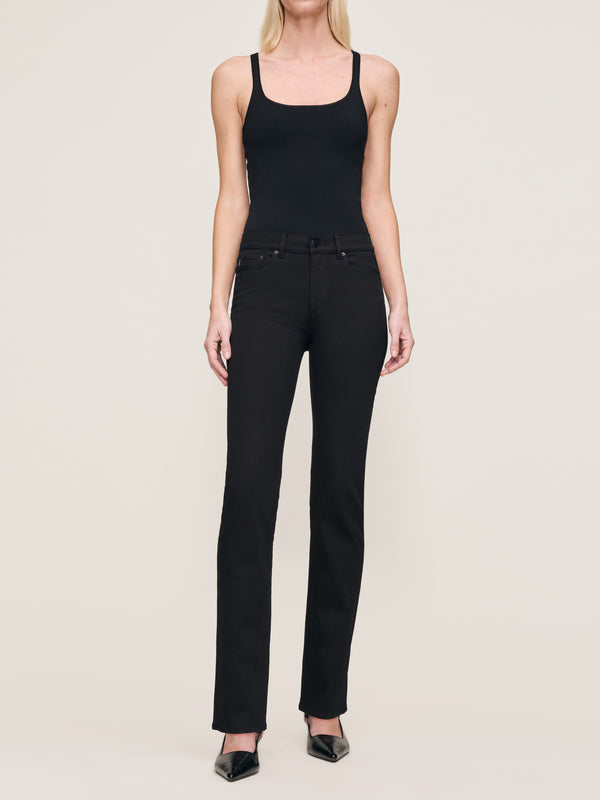 dl1961 Mara Straight Mid Rise Instasculpt 31" Jeans Black