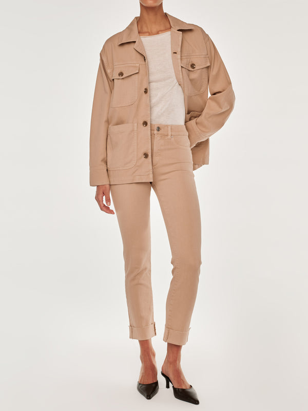 dl1961 Mara Straight Mid Rise Instasculpt Ankle Jeans Almond Cuffed