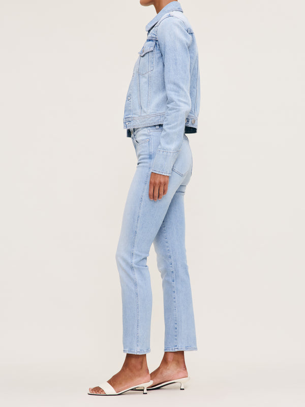 Dl1961 Mara Straight Mid Rise Instasculpt Ankle Jeans Atlantic