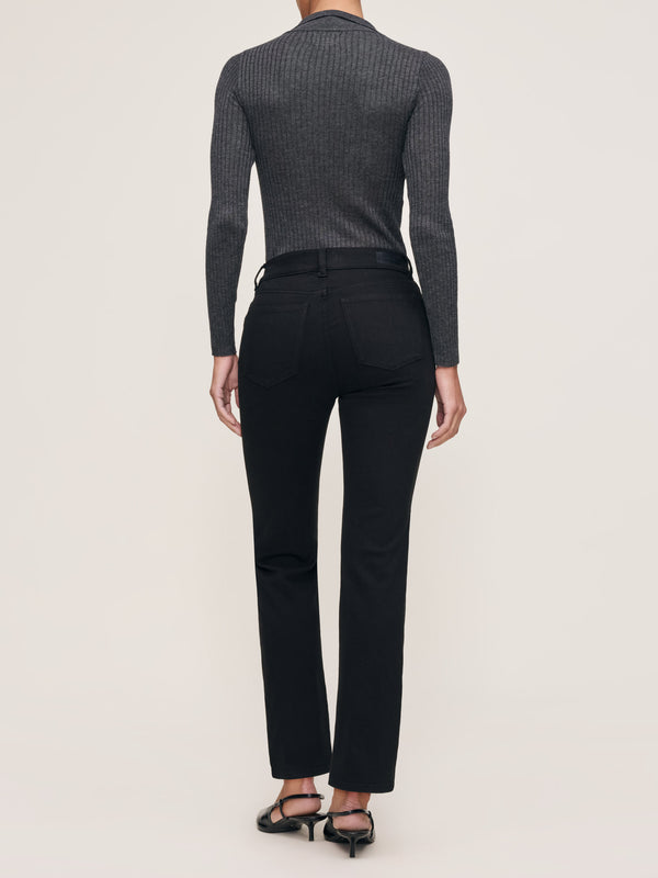 Dl1961 Mara Straight Mid Rise Instasculpt Ankle Jeans Black