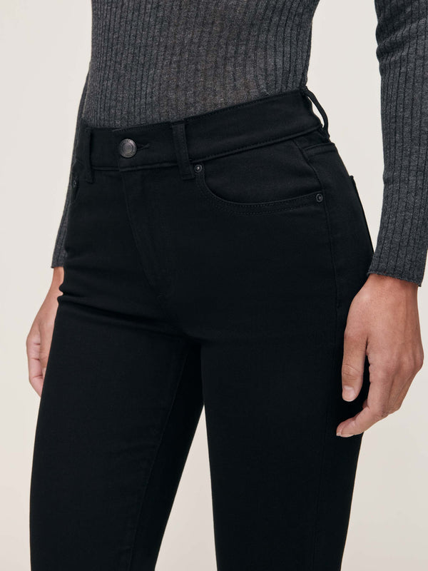 Dl1961 Mara Straight Mid Rise Instasculpt Ankle Jeans Black