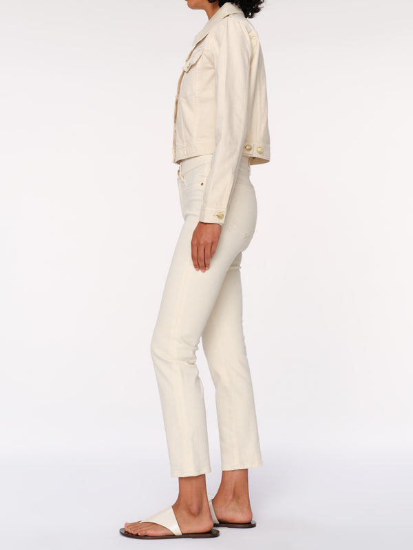 Dl1961 Mara Straight Mid Rise Instasculpt Ankle Jeans Ecru