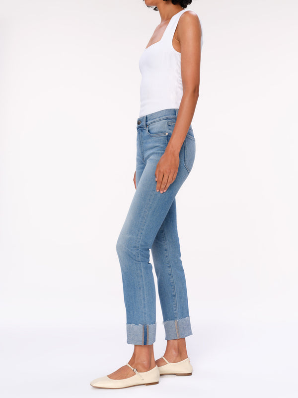 Dl1961 Mara Straight Mid Rise Instasculpt Ankle Jeans Island Park Cuffed