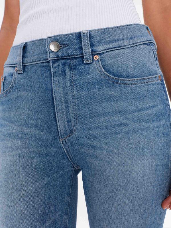 Dl1961 Mara Straight Mid Rise Instasculpt Ankle Jeans Island Park Cuffed