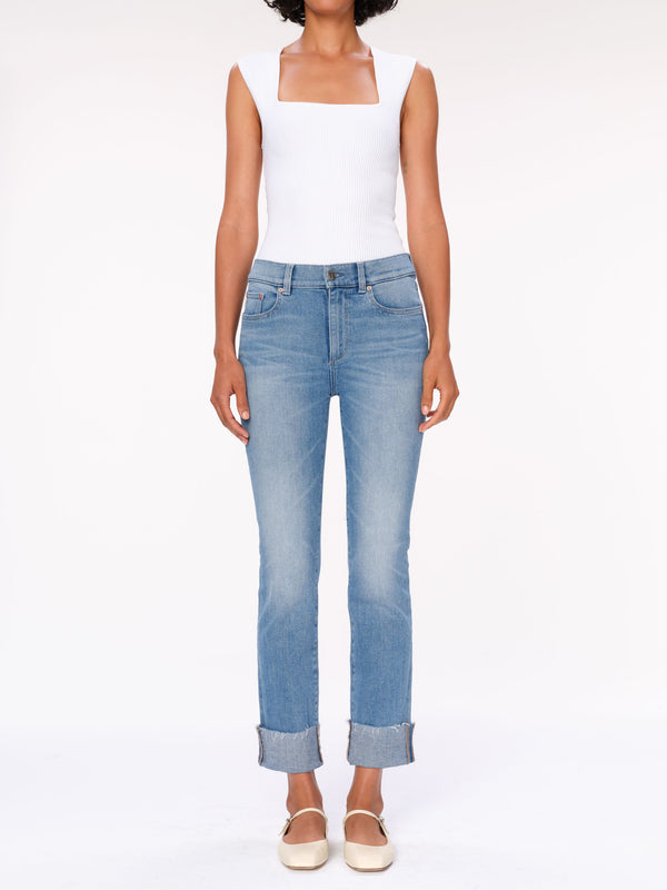 dl1961 Mara Straight Mid Rise Instasculpt Ankle Jeans Island Park Cuffed