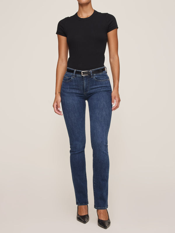 dl1961 Mara Straight Mid Rise Instasculpt™ 31" Jeans Eastside