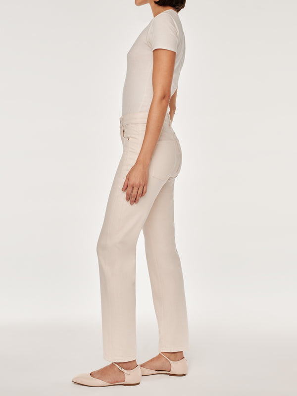 Dl1961 Patti Straight High Rise 29" Jeans Ecru Paneled