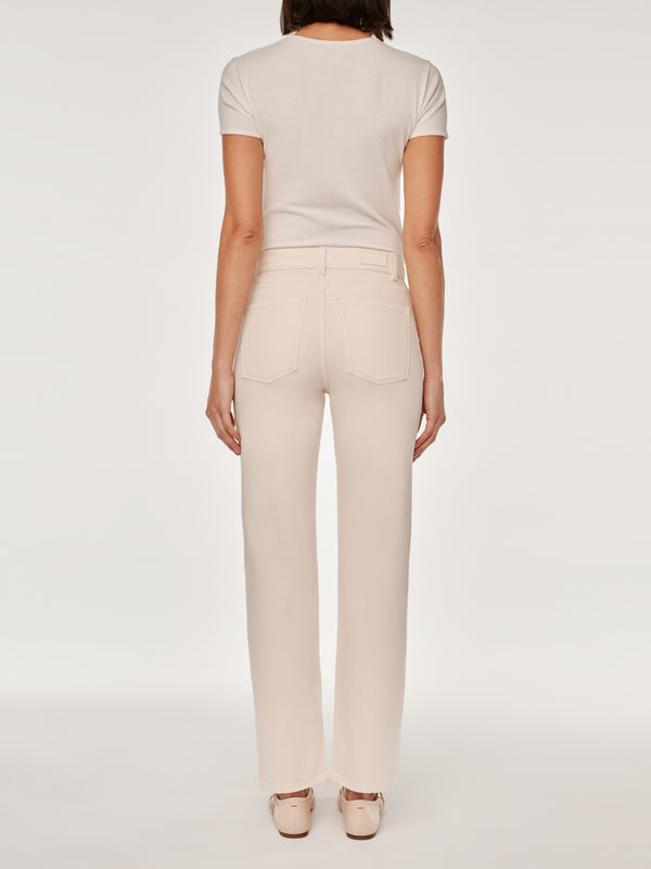 Dl1961 Patti Straight High Rise 29" Jeans Ecru Paneled