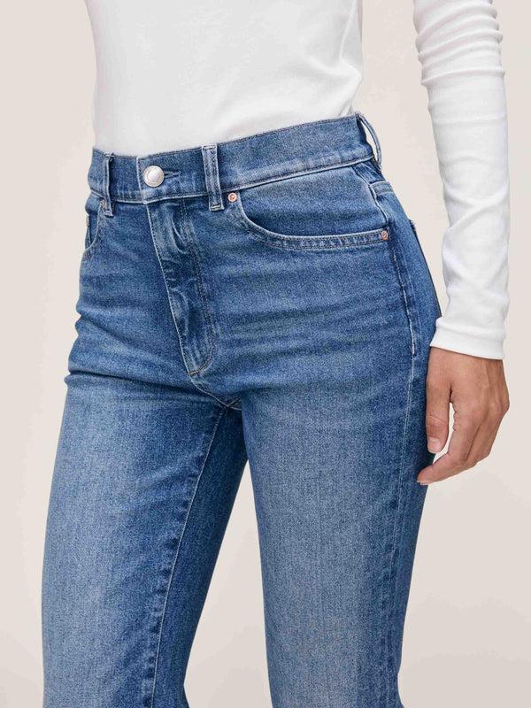 Dl1961 Patti Straight High Rise Ankle Jeans Opal Beach Cuffed