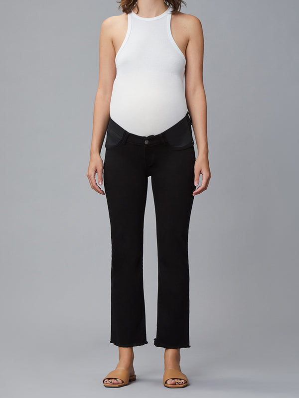 dl1961 Patti Straight Maternity Vintage Black Peached Raw