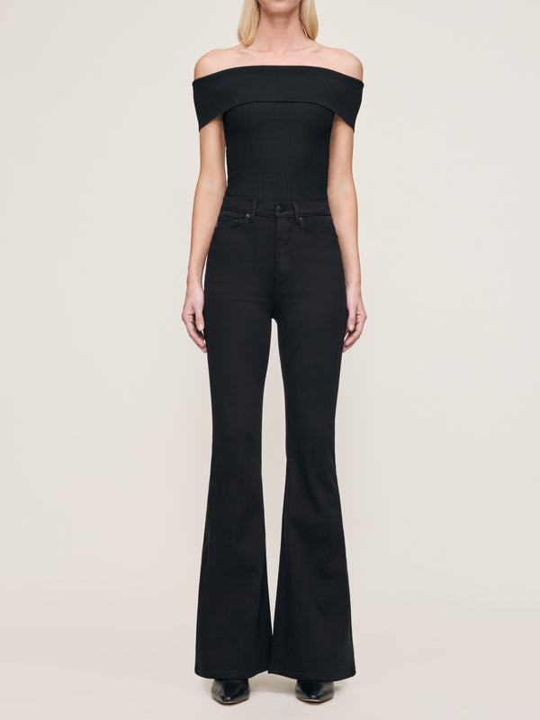 Dl1961 Rachel Flare Ultra High Rise Instasculpt™ 34" Jeans Black