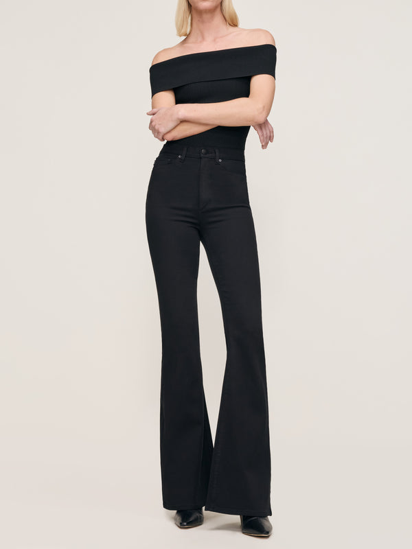 dl1961 Rachel Flare Ultra High Rise Instasculpt™ 34" Jeans Black