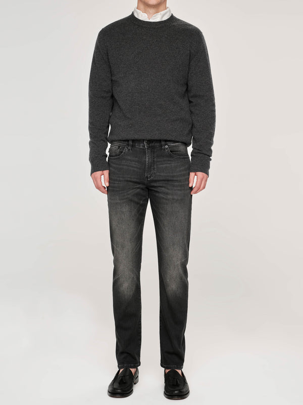 Dl1961 Russell Slim Straight Jeans Washed Black Knit