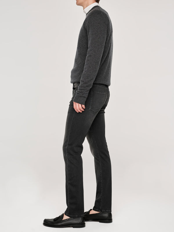 Dl1961 Russell Slim Straight Jeans Washed Black Knit