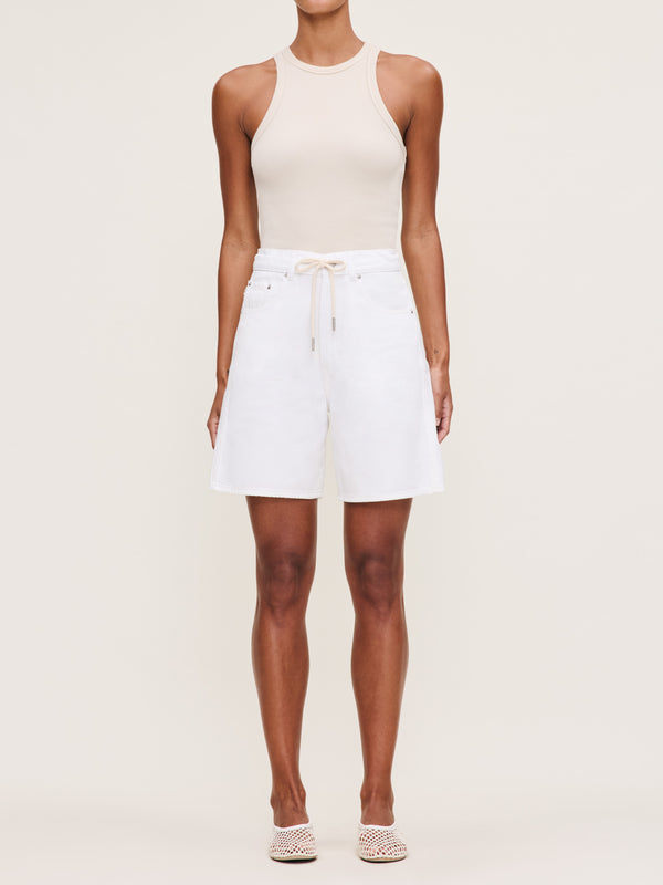 Dl1961 Taylor Drawstring Short Ultra Rise 7" White Drawcord