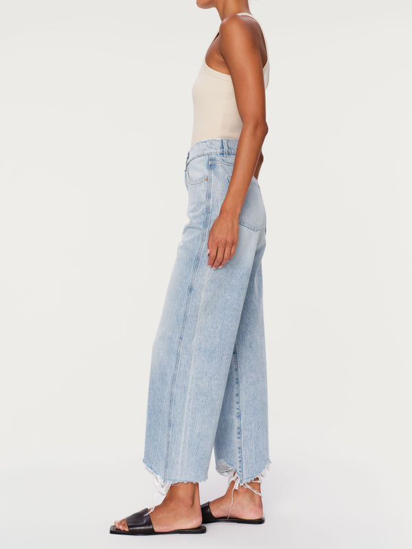 Dl1961 Taylor Relaxed Barrell Ultra High RIse 27" Jeans Crystal Lake Distressed