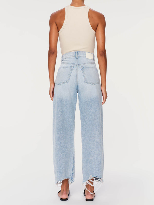 Dl1961 Taylor Relaxed Barrell Ultra High RIse 27" Jeans Crystal Lake Distressed