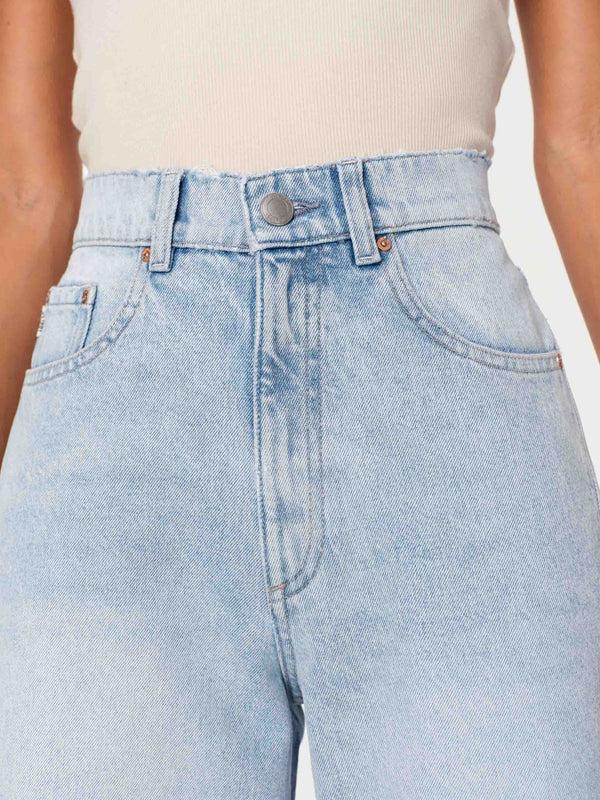 Dl1961 Taylor Relaxed Barrell Ultra High RIse 27" Jeans Crystal Lake Distressed