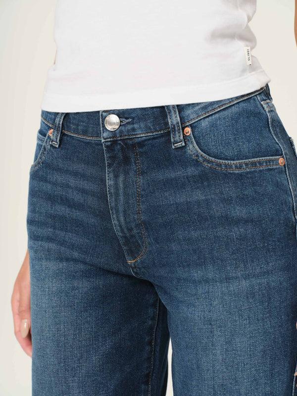 Dl1961 Thea Boyfriend Relaxed Tapered Jeans Bluffview Cuffed