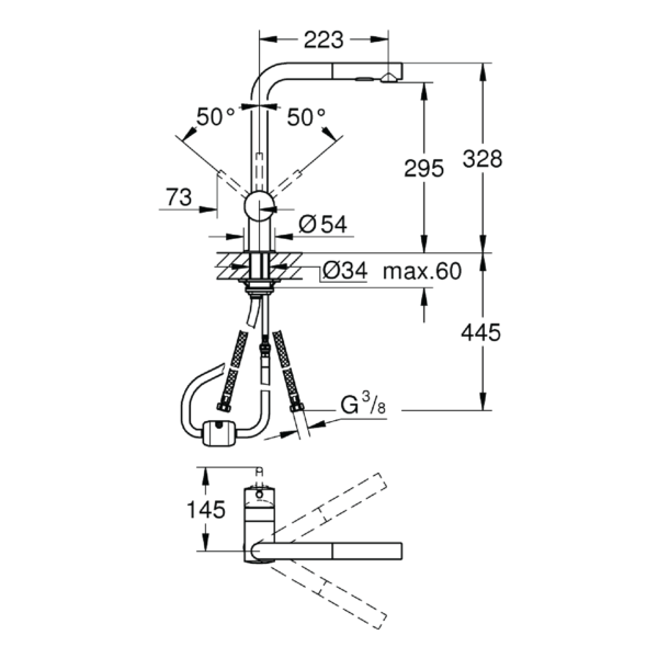 Dmora 30274DC0 Grohe Minta Single-lever Sink Mixer 1/2″