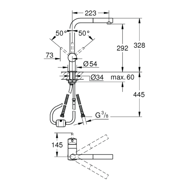 Dmora 32168DC0 Grohe Minta Single-lever Sink Mixer 1/2″