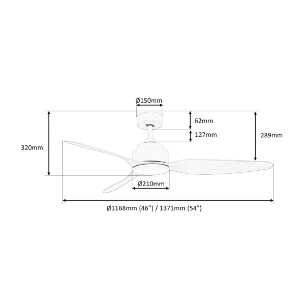 Dmora ACORN AC-326 Fantastique Ceiling Fan (No Light)( 46 / 54 Inch)