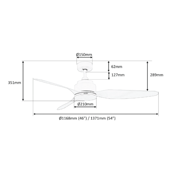 Dmora Acorn Fantastique AC-326 LED KK 24W ( 46 / 54 Inch)