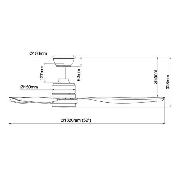 Dmora Acorn Intaglio DC-159 LED DC Ceiling Fan (40″ / 52″)