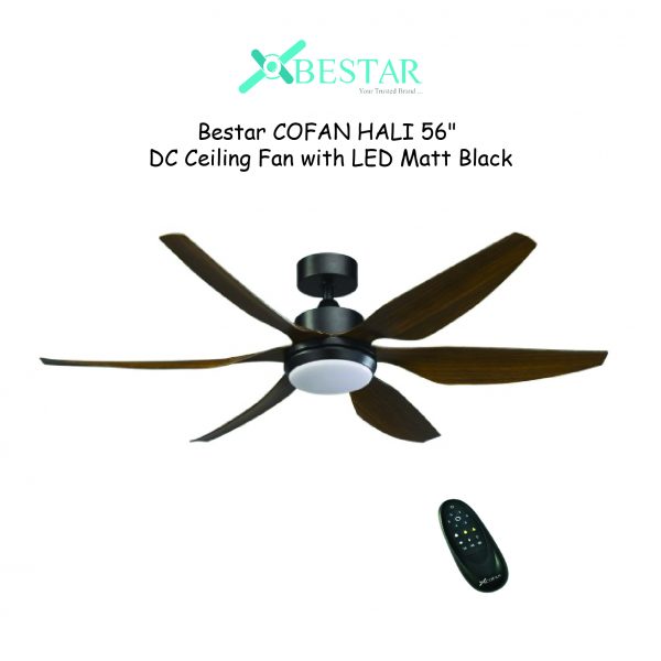 dmora Bestar COFAN HALI 56″ DC Ceiling Fan with LED Matt Black
