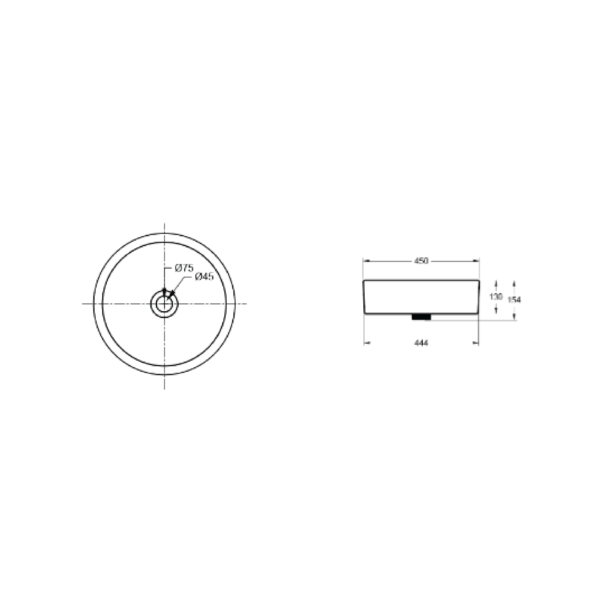 Dmora CCASF307-1010410F0 American Standard White Semi Countertop Wash Basin